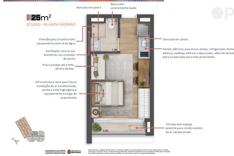 Studios 25m², 31m² e 48m² na Vila Madalena - Planta & Ambientes - foto 1
