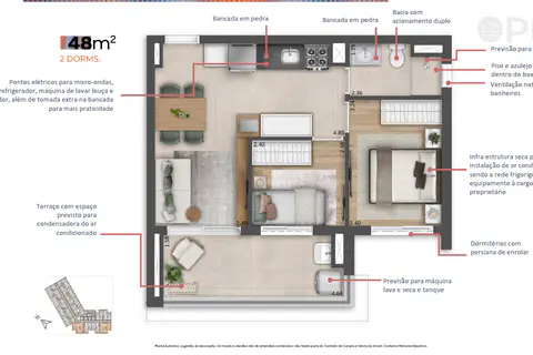 Studios 25m², 31m² e 48m² na Vila Madalena - Planta & Ambientes - foto 6