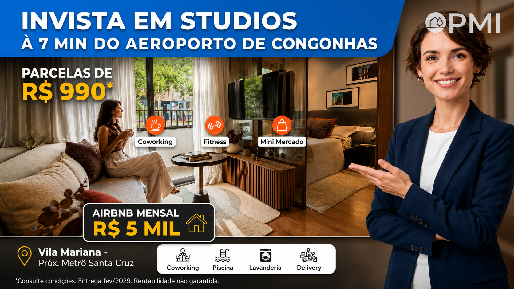 Studios MPD de 25m² à 7 min Aeroporto Congonhas