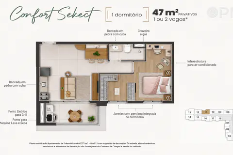 Apartamentos 47m² à 77m² 200m Pq Municipal Barueri (USE SEU FGTS) - Planta & Ambientes - foto 1