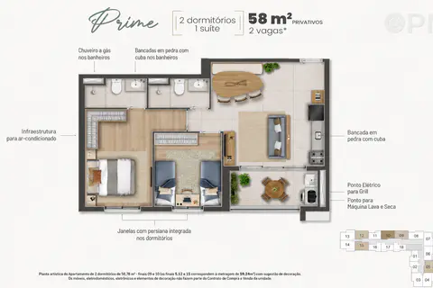 Apartamentos 47m² à 77m² 200m Pq Municipal Barueri (USE SEU FGTS) - Planta & Ambientes - foto 6