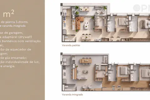 Apartamentos 113m² e 165m² DTQ Alameda ARQOS | Townhouses em Alphaville - Planta & Ambientes - foto 1