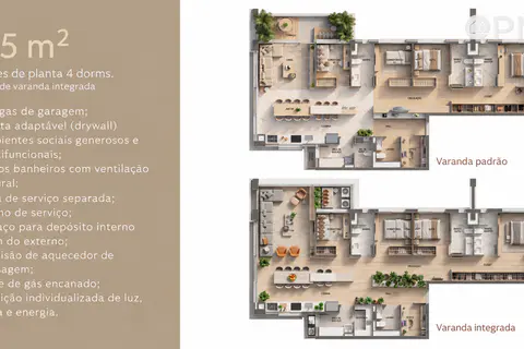 Apartamentos 113m² e 165m² DTQ Alameda ARQOS | Townhouses em Alphaville - Planta & Ambientes - foto 3